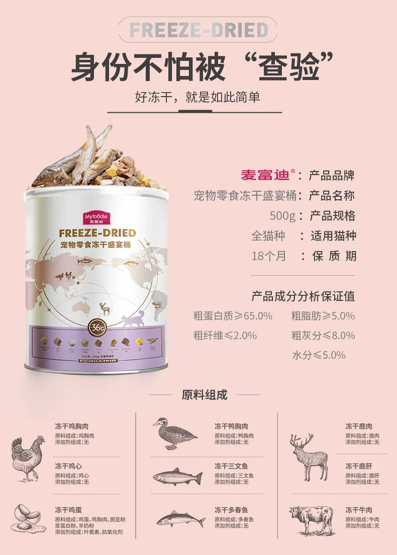 鲜肉冻干盛宴桶500g
