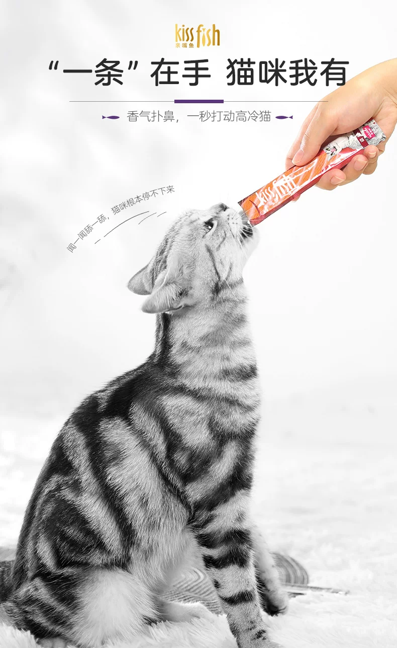 亲嘴鱼猫条桶14g*100